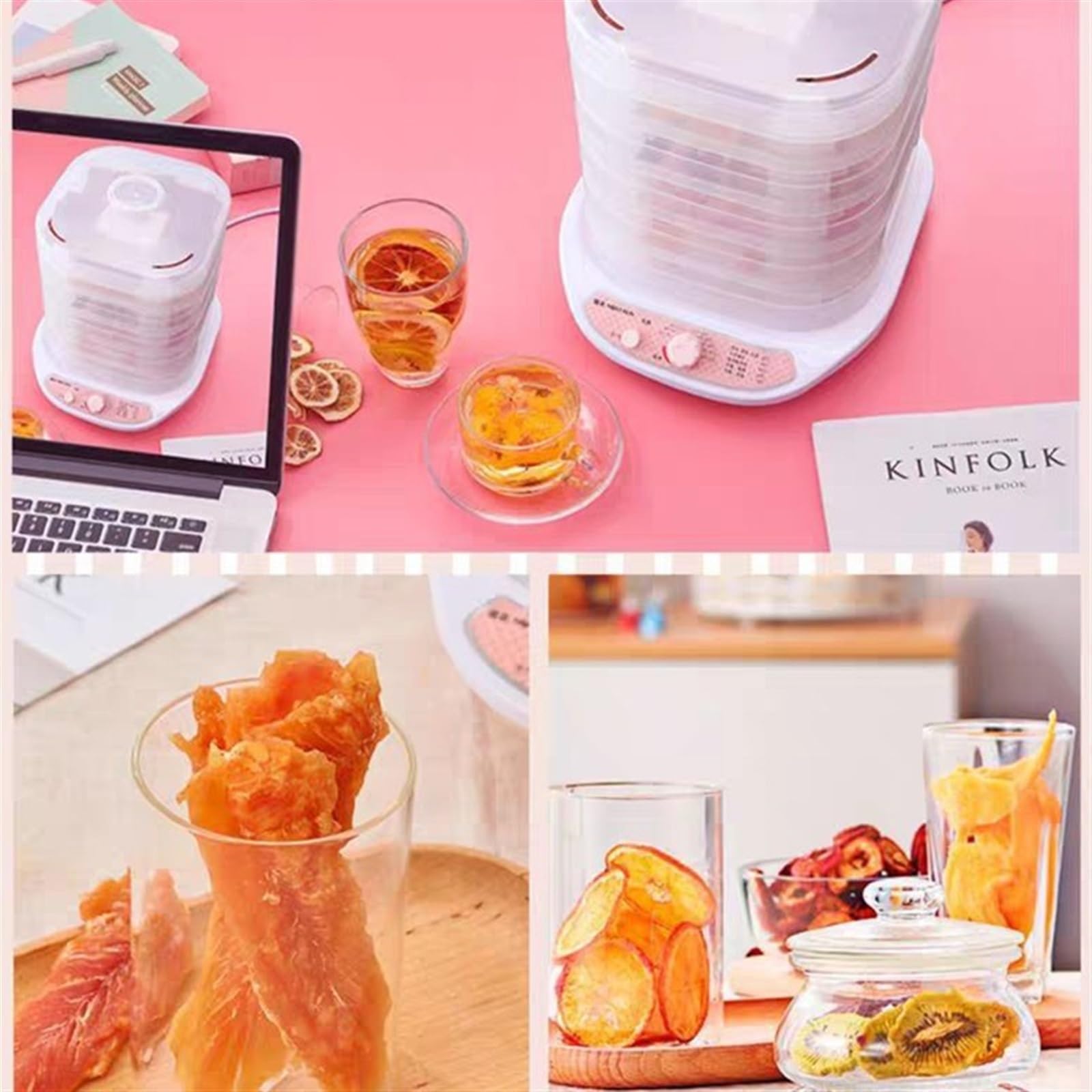 Disidratatore alimentare 5 strati Frutta secca Verdura Macchina for carne alle erbe Disidratatore for alimenti for la casa Carne di animali domestici disidratata vassoi Snack Essiccatore d'aria