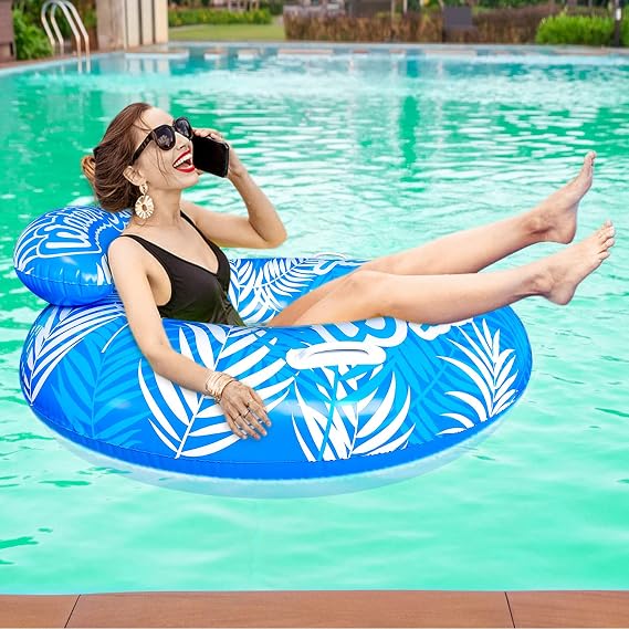 SUNSHINEMALL Inflatable Pool Floats Adult Swimming Rings Pool Floaties Accessories Lake Water Floats Beach Air Sofa Inflatable Lounge Chairs Rafts