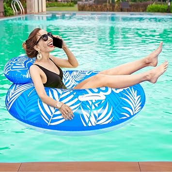SUNSHINEMALL Inflatable Pool Floats Adult Swimming Rings Pool Floaties Accessories Lake Water Floats Beach Air Sofa Inflatable Lounge Chairs Rafts