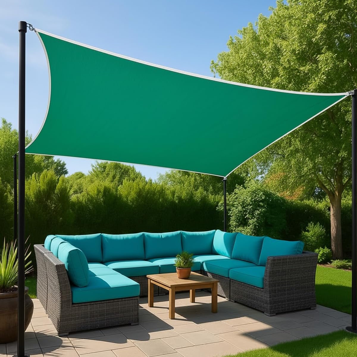 Multipurpose Shade Net | Agro Net | Green Net 75% Niwar Stitched (Green 5X5 FEET)-image-9
