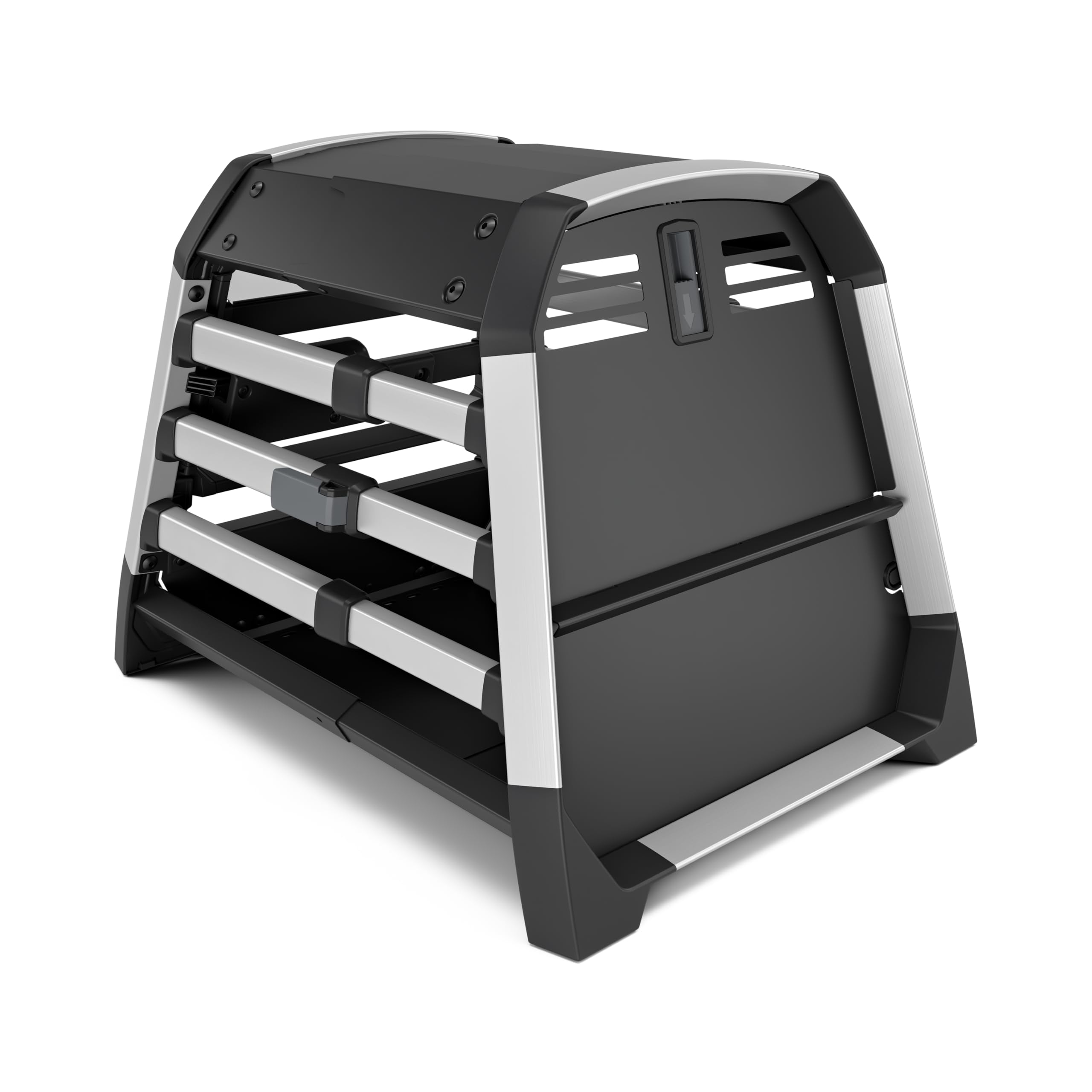 Thule Allax Threshold Compatible Hundebox Für Autos Mit Niedrigem Kofferraumboden Black/Aluminum, XS