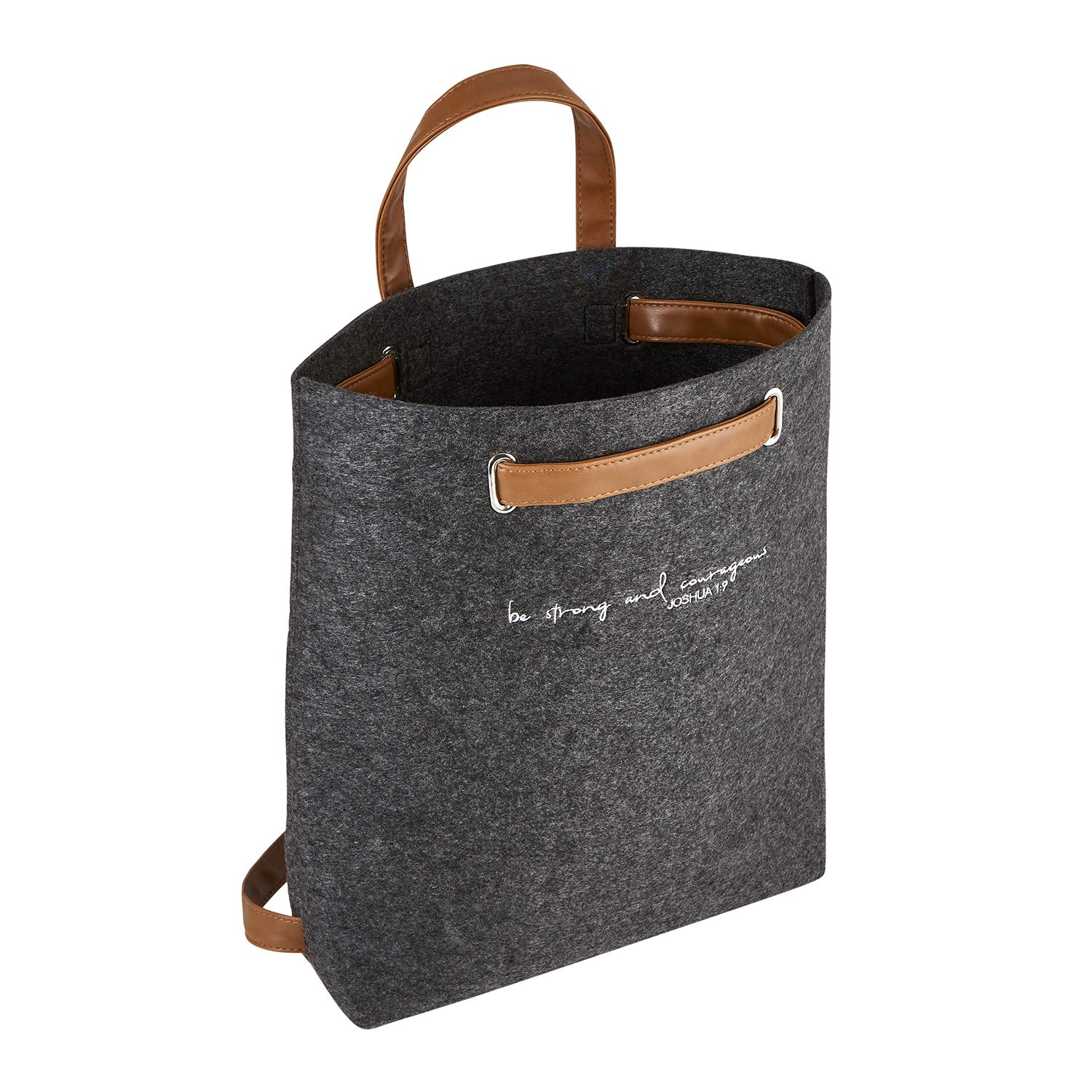 Creative Brands Faithworks - Felt Collection Convertible Backpack, 13.5 x 14.5-Inch, Charcoal Black