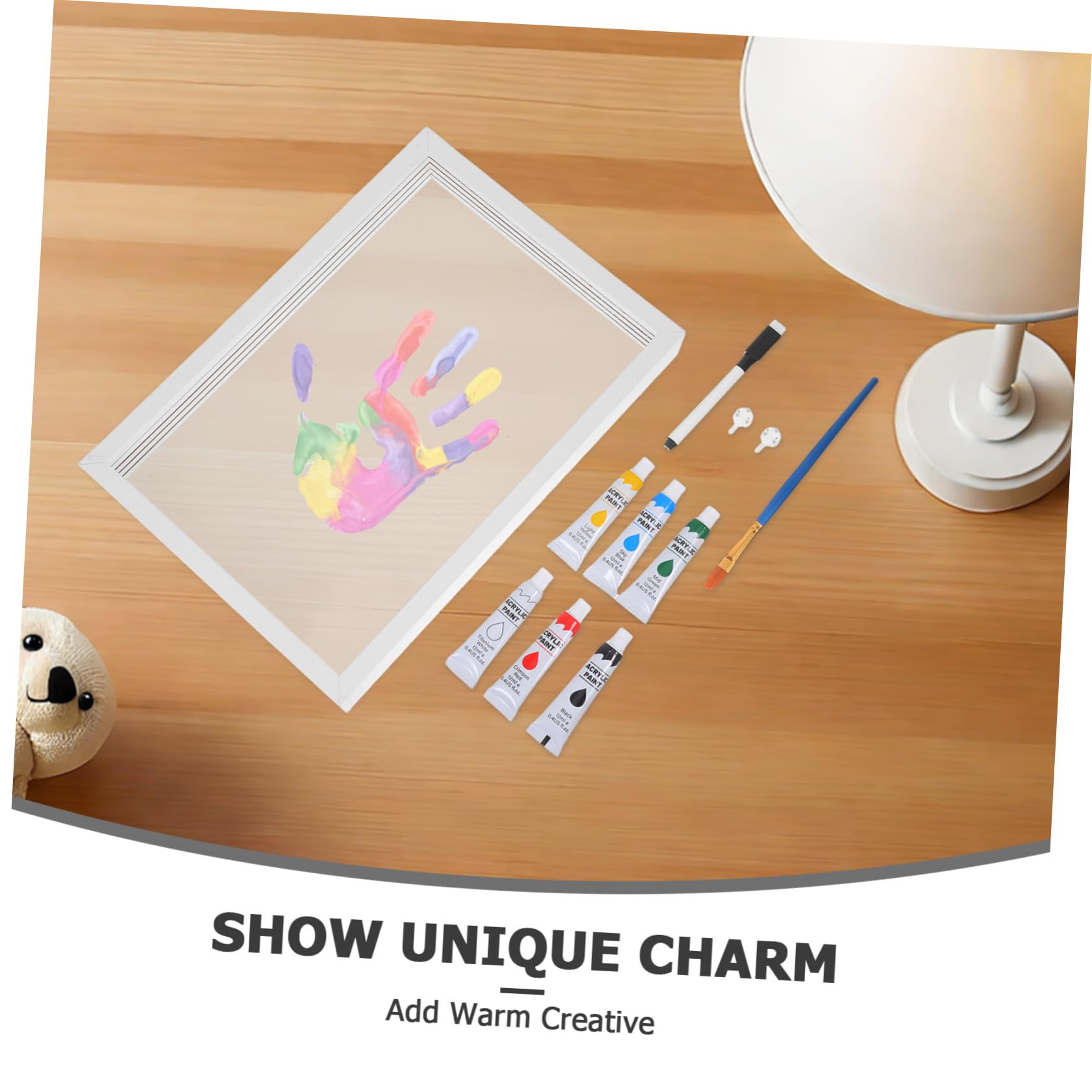 Kit Impronte di Mani di Famiglia in Legno Cornice per Ricordi Calchi di Mano per Decorazioni Domestiche Kit Fai da Te per Famiglia