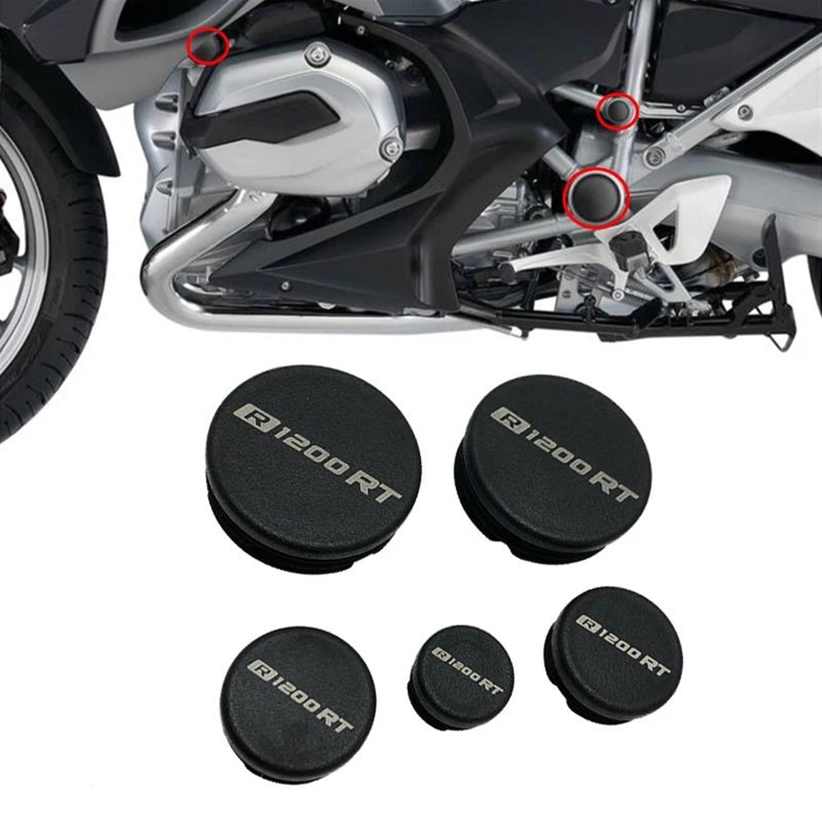 Adecuado para BMW R1200RT R1250RT, Marco de Motocicleta, tapón de Orificio, Juego de Cubierta de Marco Decorativo, 2014-2023(R1250RT)