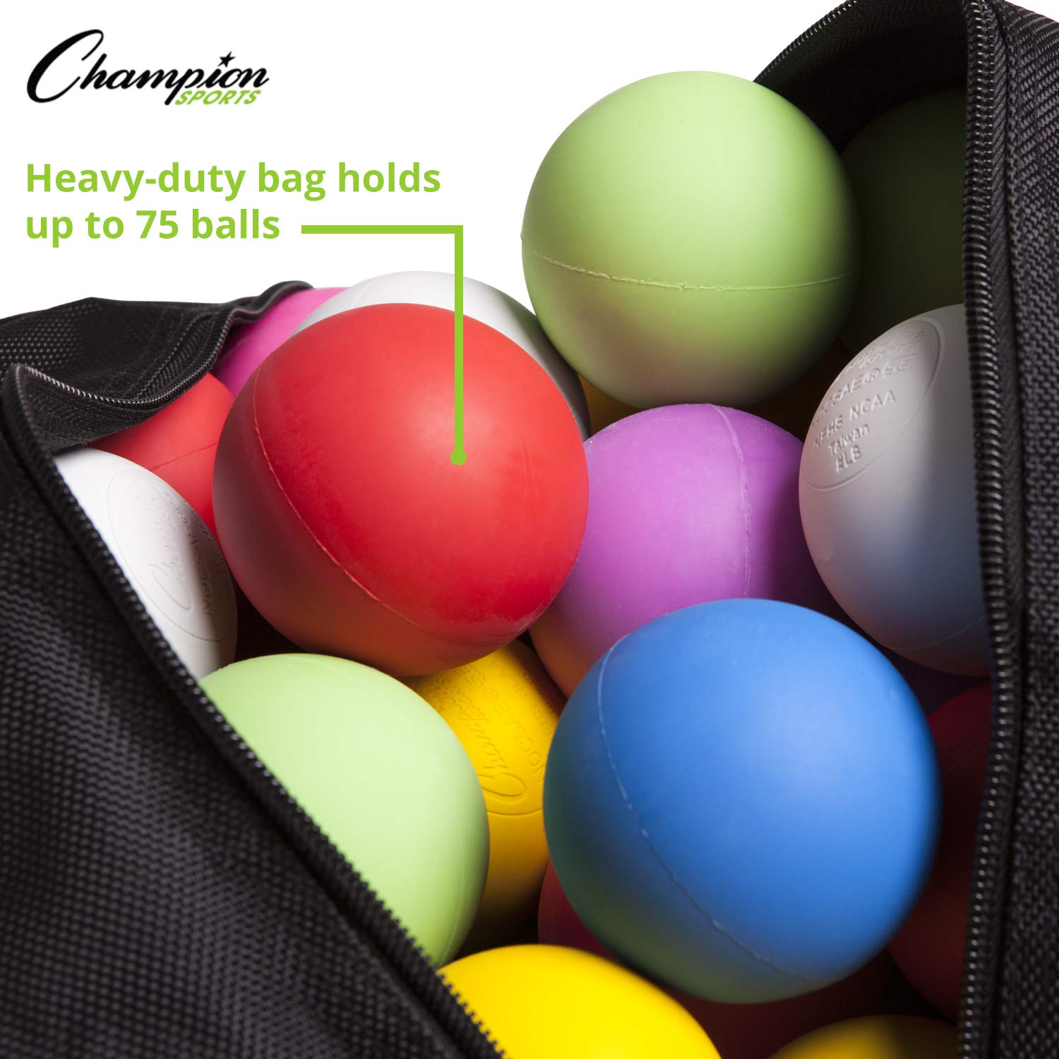 Champion Sports Lacrosse - Borsa da Allenamento Sportiva in Nylon per Lacrosse, Baseball e Tennis, Grigio/Nero