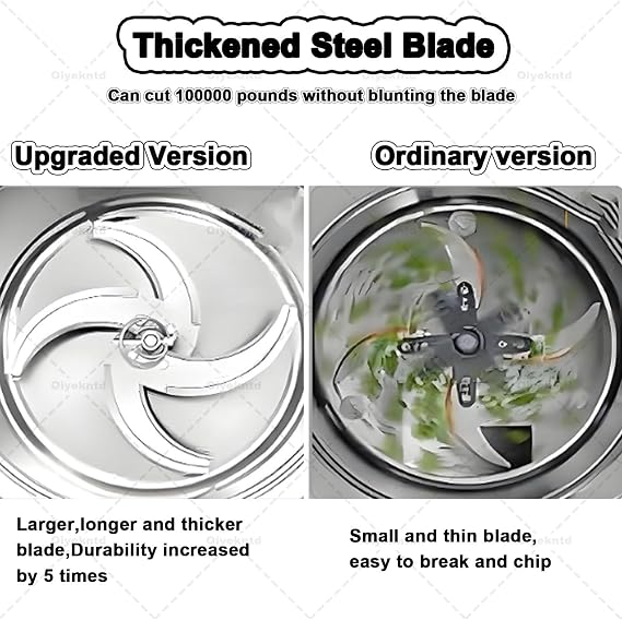 Electric Commercial Vegetable Chopper, Small Household Poultry Feed, Animal Feed Grinder,  with 4 Spare Blades Splash Guard for Poultry and Animal Feed Preparation 1000W