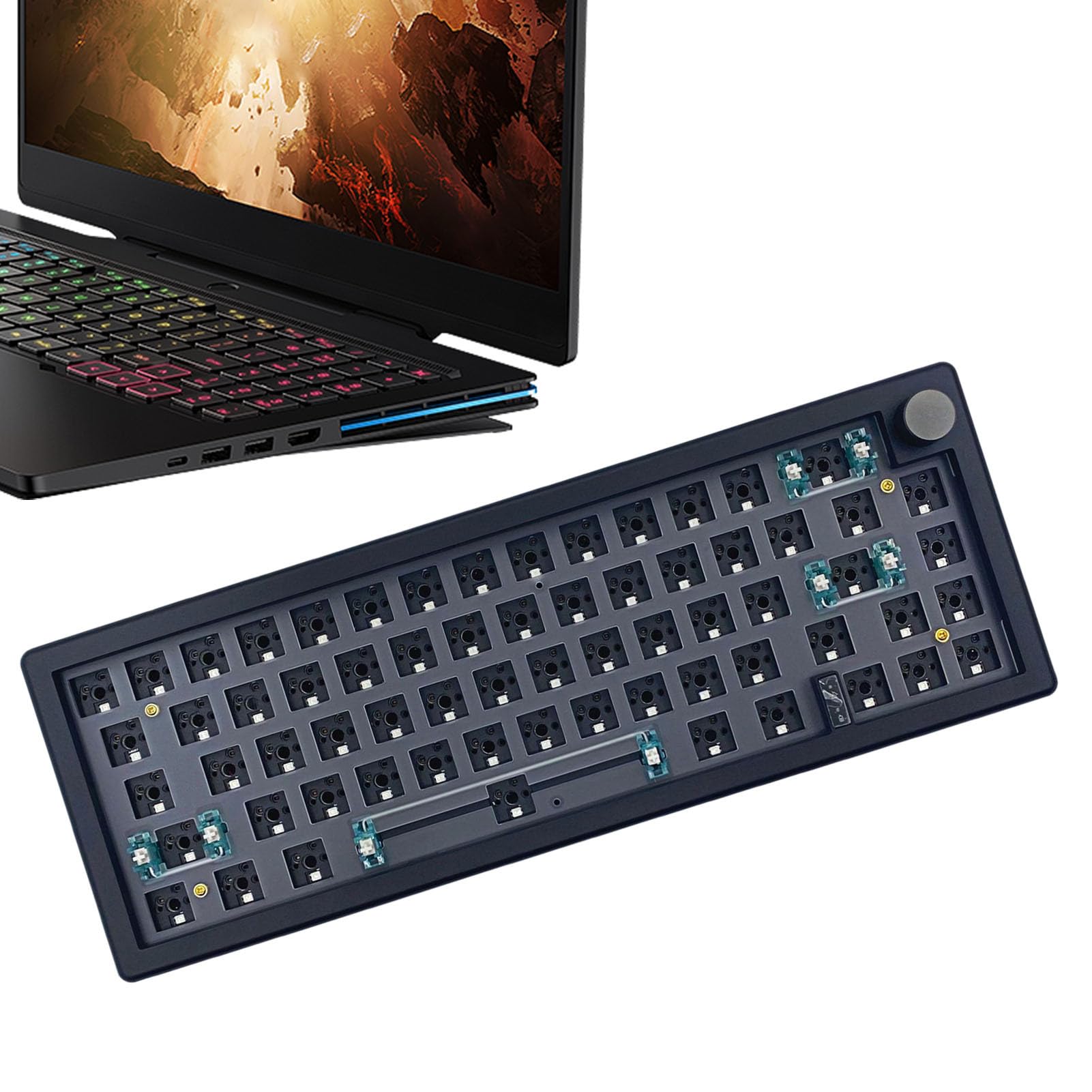 Tastiere meccaniche senza fili, tastiera senza fili per desktop portatile | tastiera meccanica RGB senza fili Abs Gmk67, tastiera da meccanica senza fili regolabile per ufficio e casa