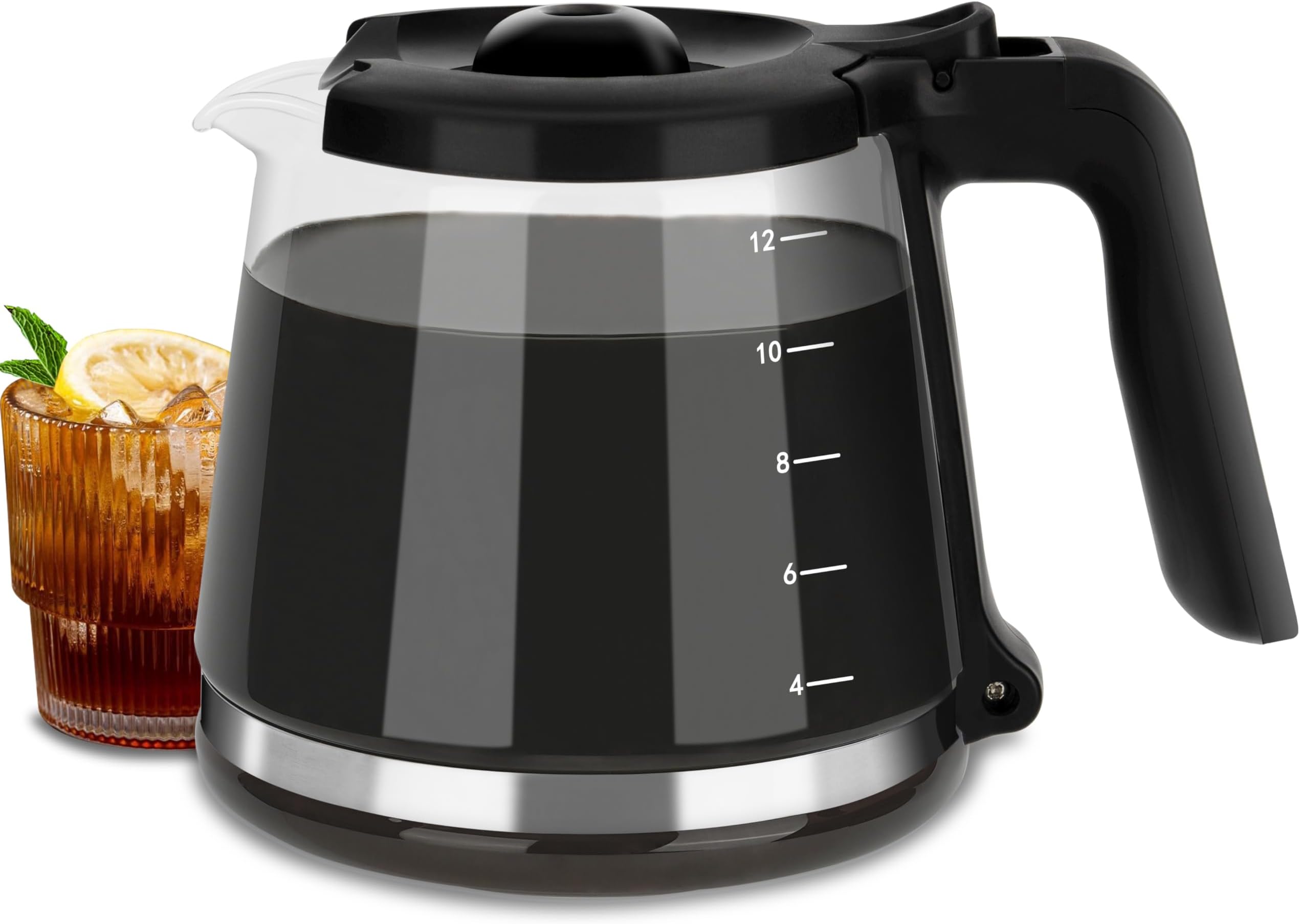 12-Cup Replacement Coffee Carafe - Compatible with Mr. Coffee Maker for Models RF, LM, PC, SC Series.
