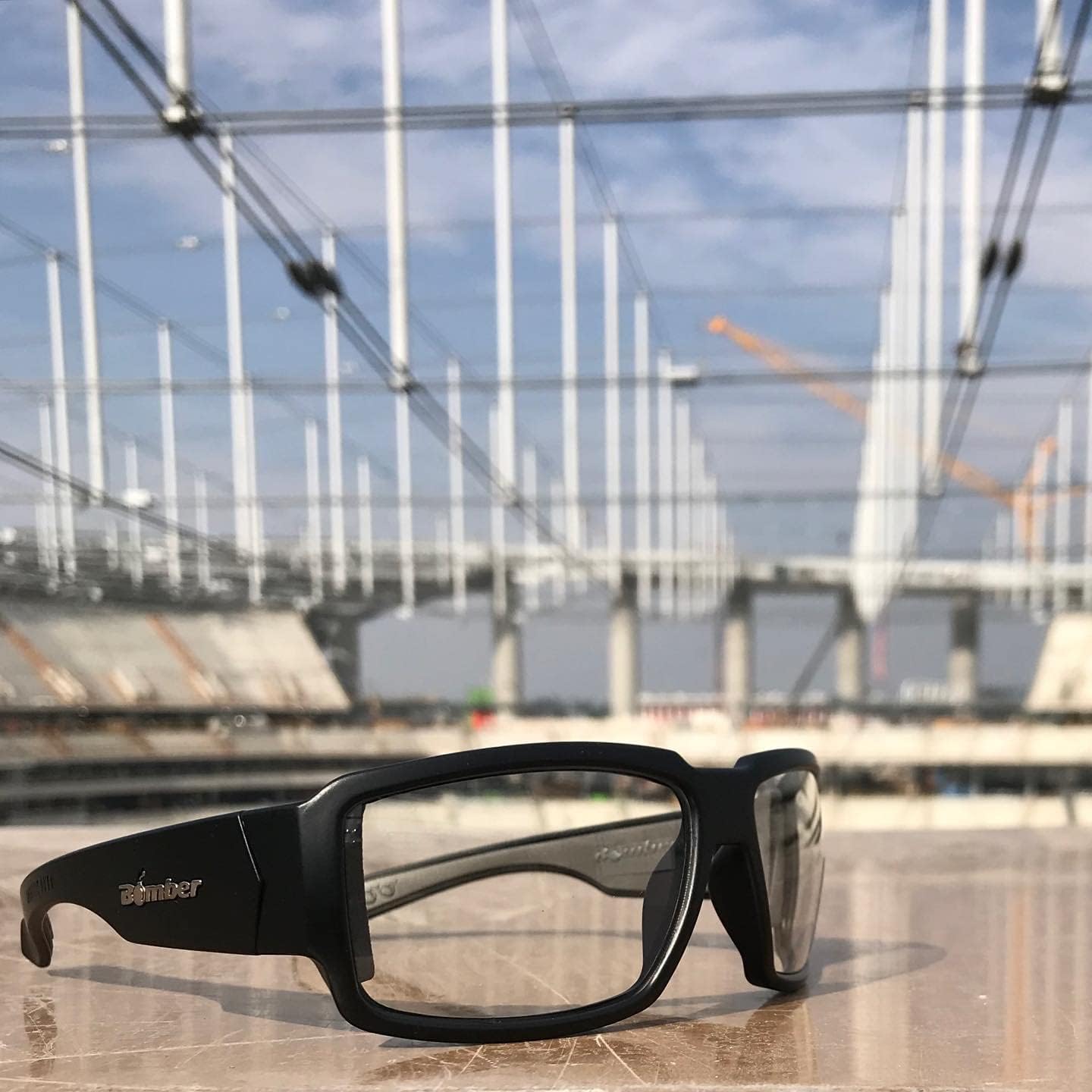BOMBER Safety Sunglasses BOOGIE and MANA Bomb Matte Black Frame, Clear PC Lens, Gray Foam Lining, ANSI Z87+ Compliant Safe, Best for Rugged Activity, Wet Conditions, Mens Womens Unisex