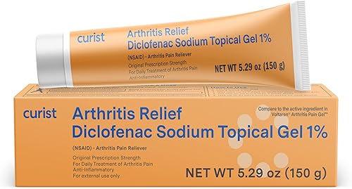 Curist Gel tópico de diclofenaco sódico 1 por ciento 5.29 oz para el dolor de artritis - Alivio del dolor articular para el dolor de manos, pies,