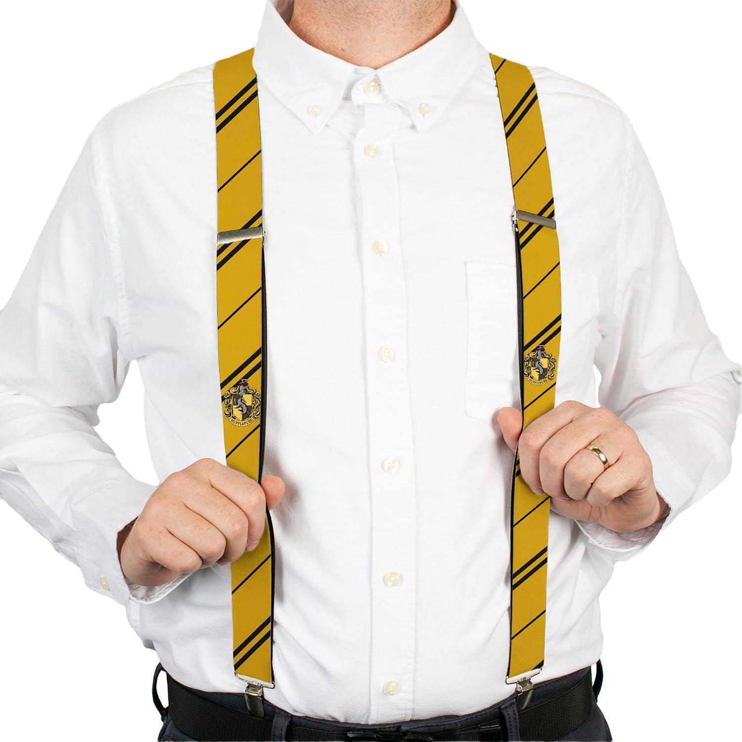 Buckle-Down Suspenders - Hufflepuff Crest/stripe Yellow/black Accessory
