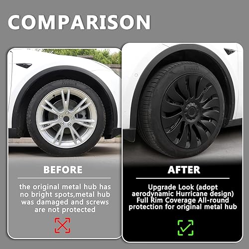 Miniatura 3 de Klutchtech Tapacubos modelo Y 2020-2023  19 pulgadas, fundas de rueda Gemini, tapas de rueda de 19 pulgadas, tapas de cubo de rueda Tempest de