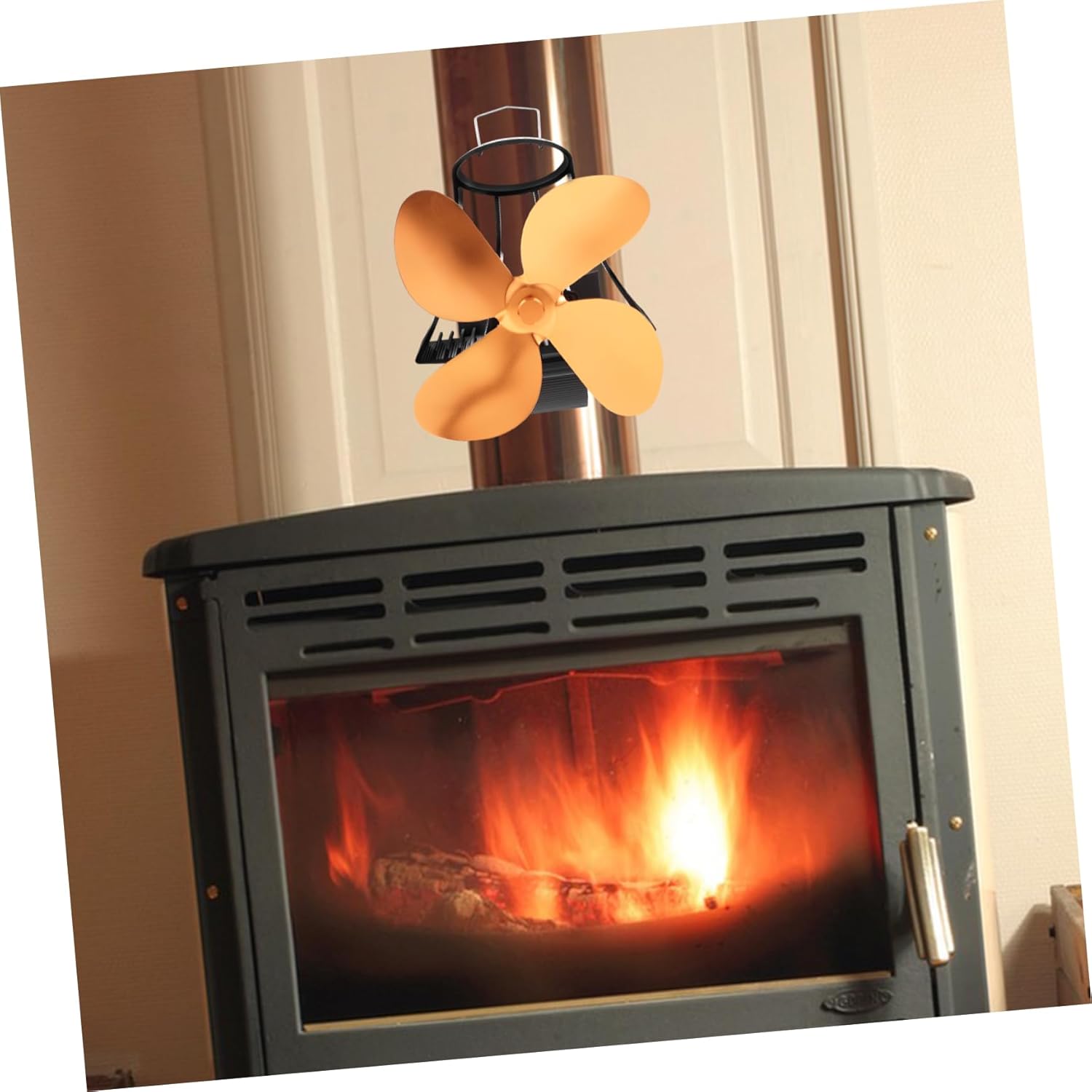 1pc Powered Stove Fan with Blades Efficiently Circulates Warm Air for Fireplaces Design Silent for