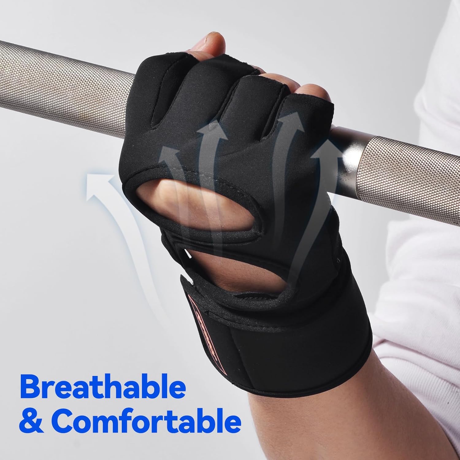 Workout Gloves for Men and Women, Gym Weight Lifting Padded Gloves with Wrist Wrap Support, Full Palm Protection & Extra Grips, for Weightlifting, Exercise, Cross Training, Fitness, Pull-Up - Image 4