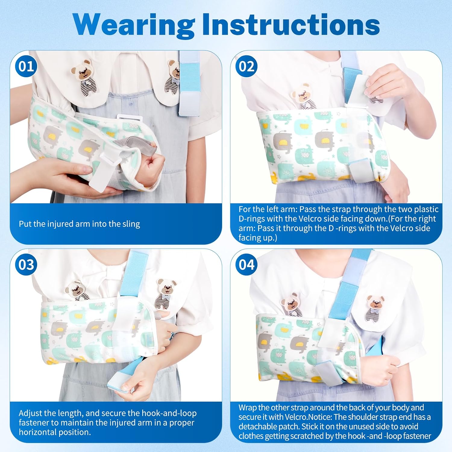 Kids Arm Sling,Children's forearm sling,Arm Sling Shoulder Immobilizer, Medical Forearm Sling for Children, Shoulder Sling，Right or Left, Women or Men Sling for Arm,(Hedgehog-XS)