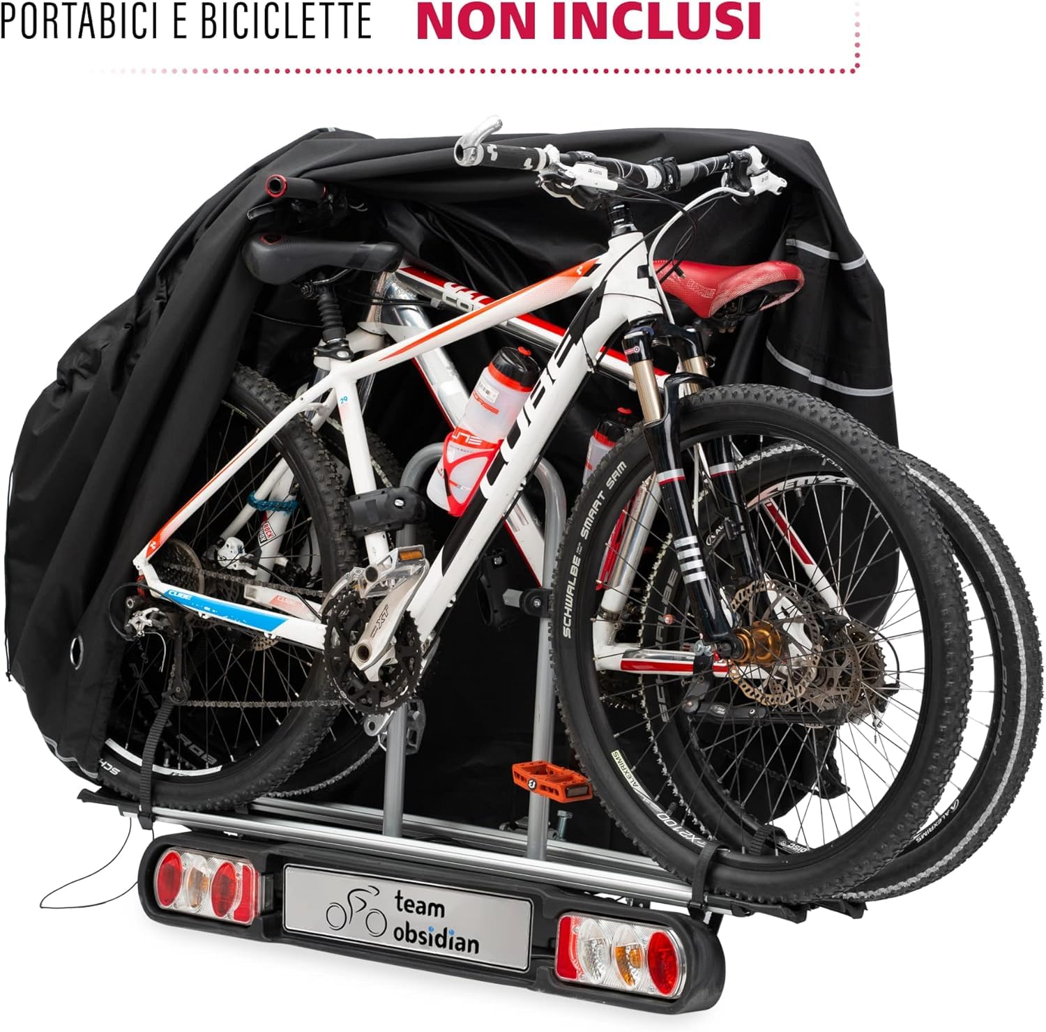 TeamObsidian Telo Copri Bicicletta da Esterno Impermeabile - Telo Copri Bici 300D - Copribiciclette da 1 a 3 Biciclette - Copribicicletta per Viaggio e Trasporto - Copertura Biciclette per Esterno