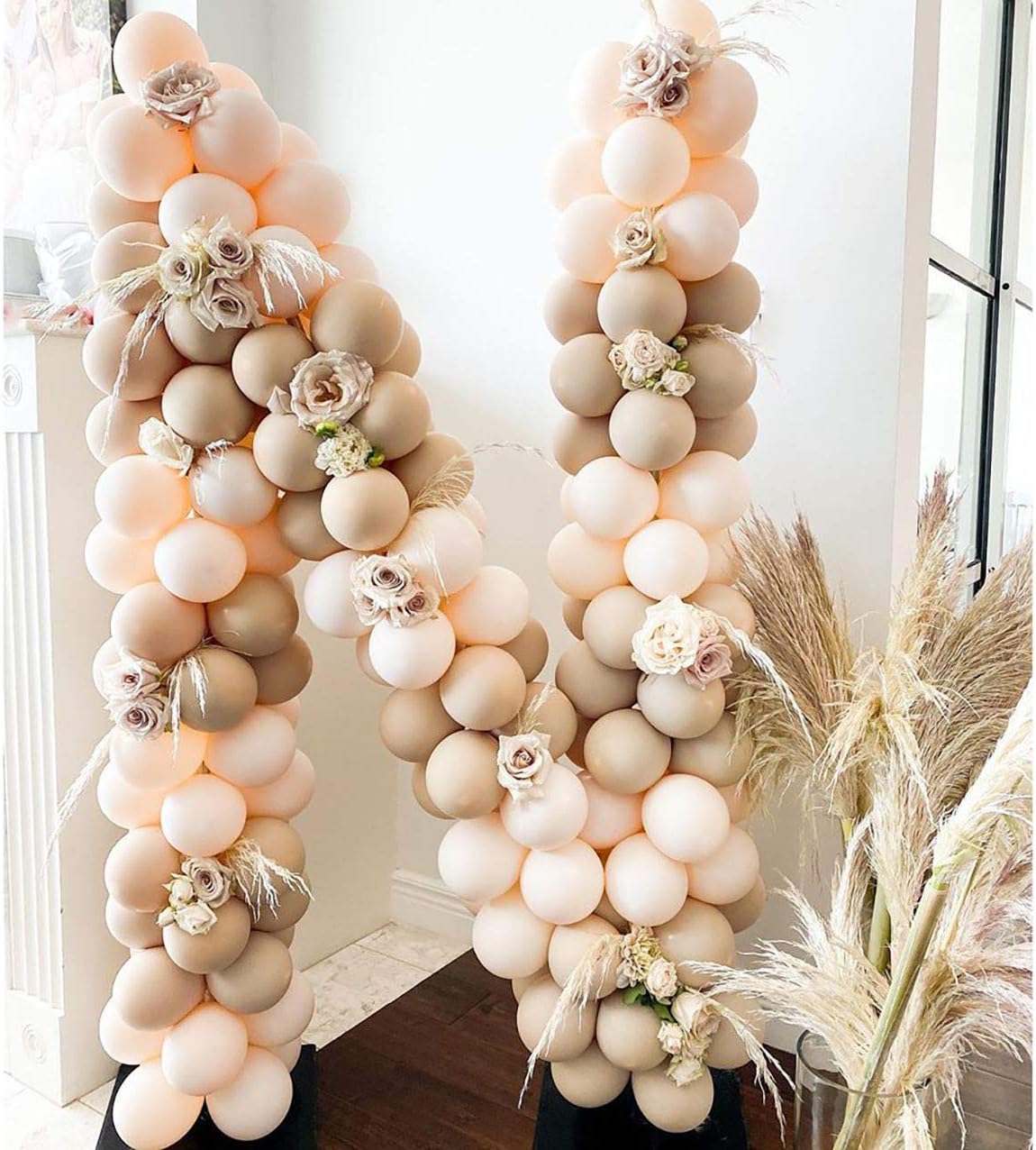 Blush Ivory Balloons Garland Double Stuffed Cream Nude Brown Balloon Pastel Beige Peach Rose Gold Metallic Balloons Arch kit for Bridal Engagement Baby Shower Birthdays Weddings Boho Party Decoration : Home & Kitchen