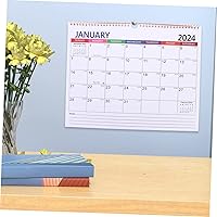 Vista 4 de TEHAUX Convenient Wall Hanging Calendar Stylish Coil Design for Office Home Scheduling for Planning Organizing Family Activities