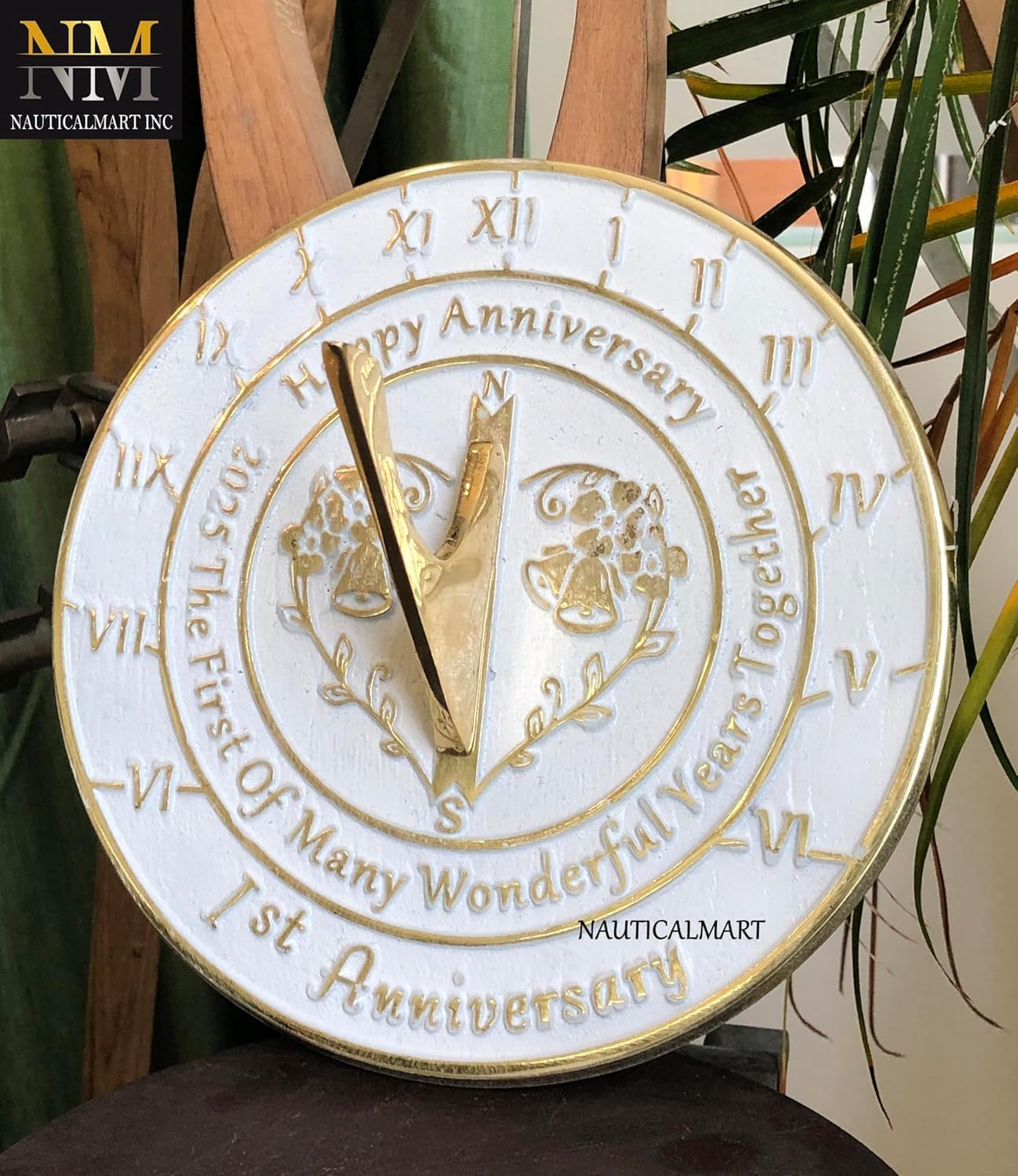 NauticalMart 1st Wedding Anniversary Sundial for Parents, Grandparents, Friends, Husband or Wife, Couples, Him & Her Unique Marriage (1st Anniversary)
