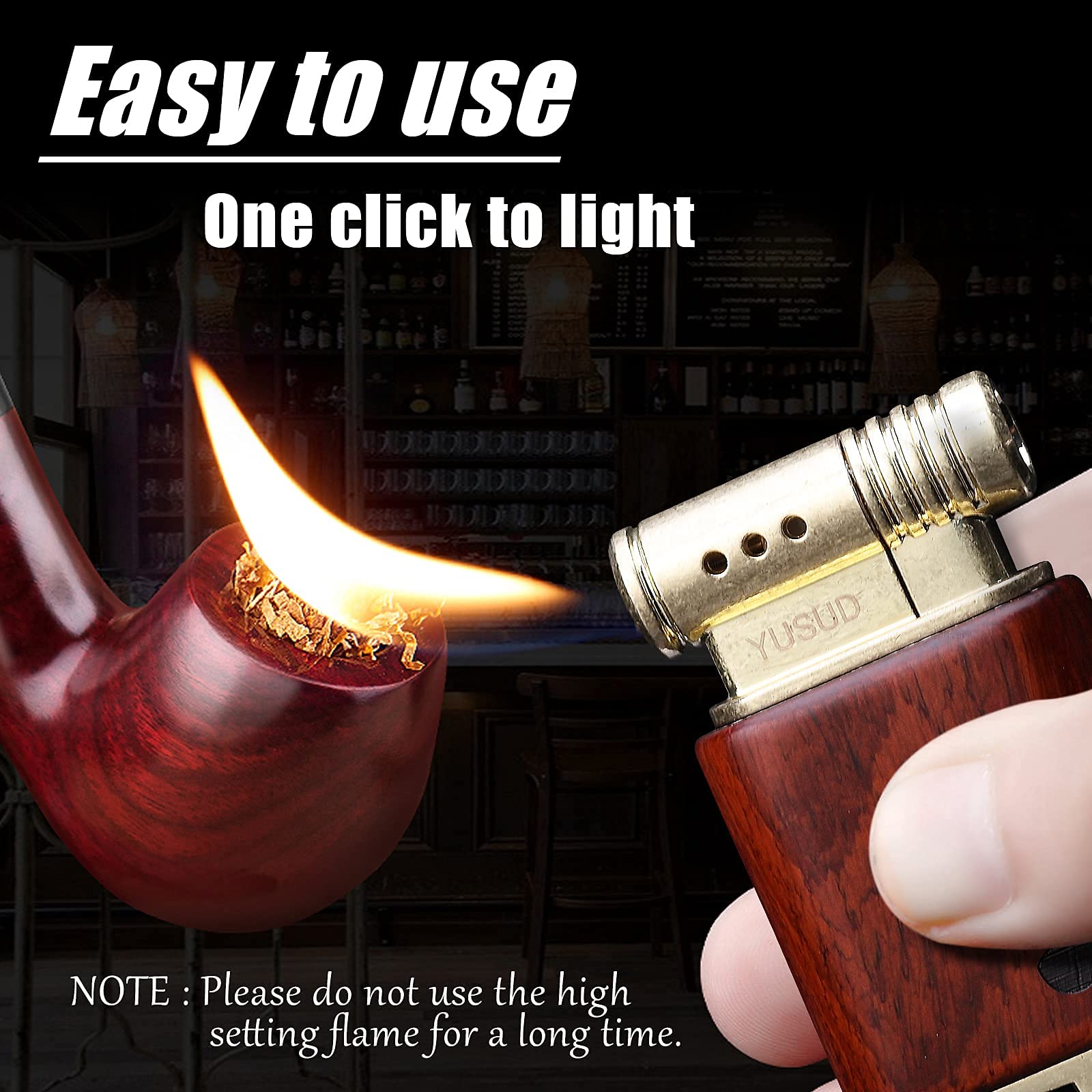 Yusud Vintage Trench Lighter, Cool Pipe Lighter Butane Refillable