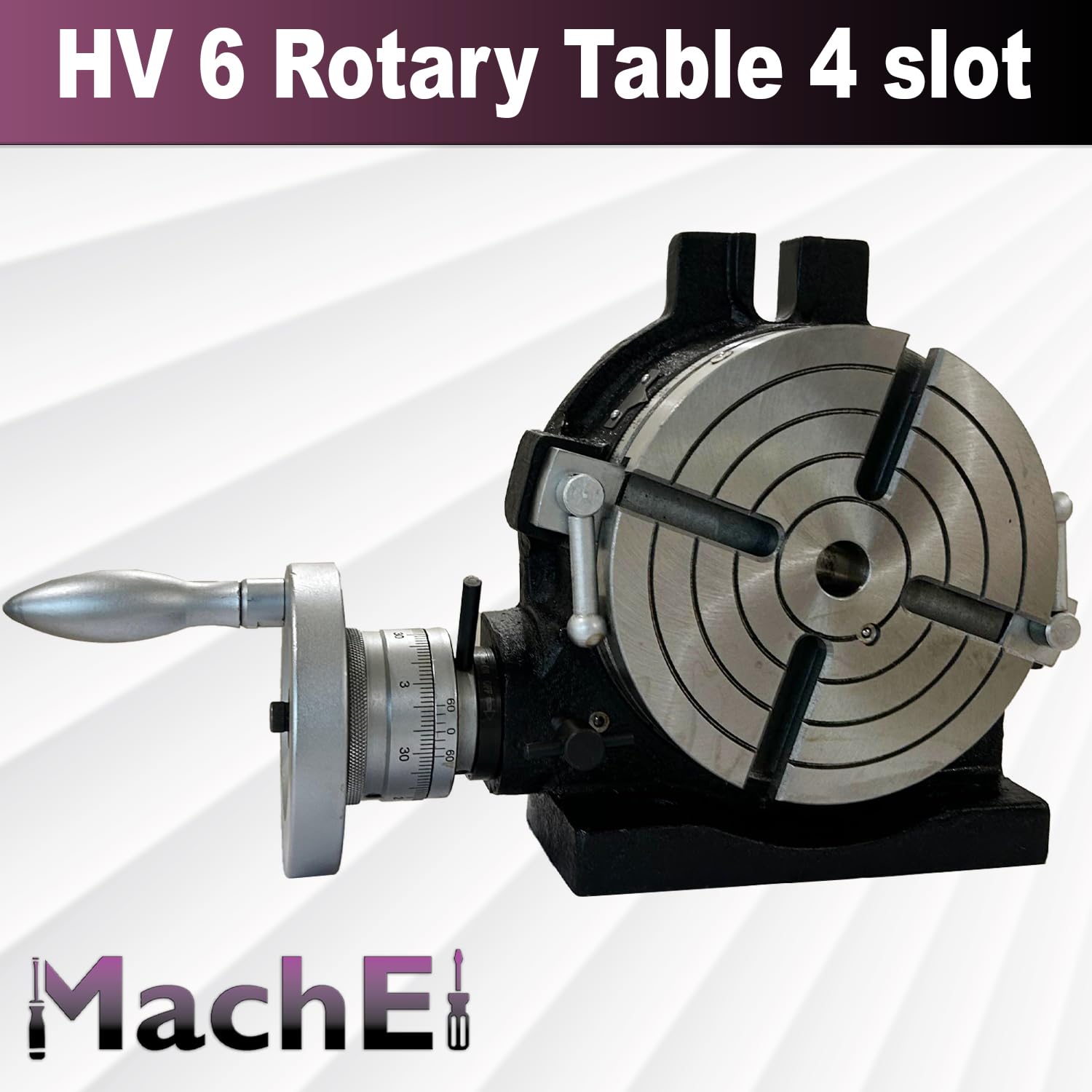 MachEl Mesa giratoria horizontal vertical HV6-4 ranuras de 150 mm para fresadora