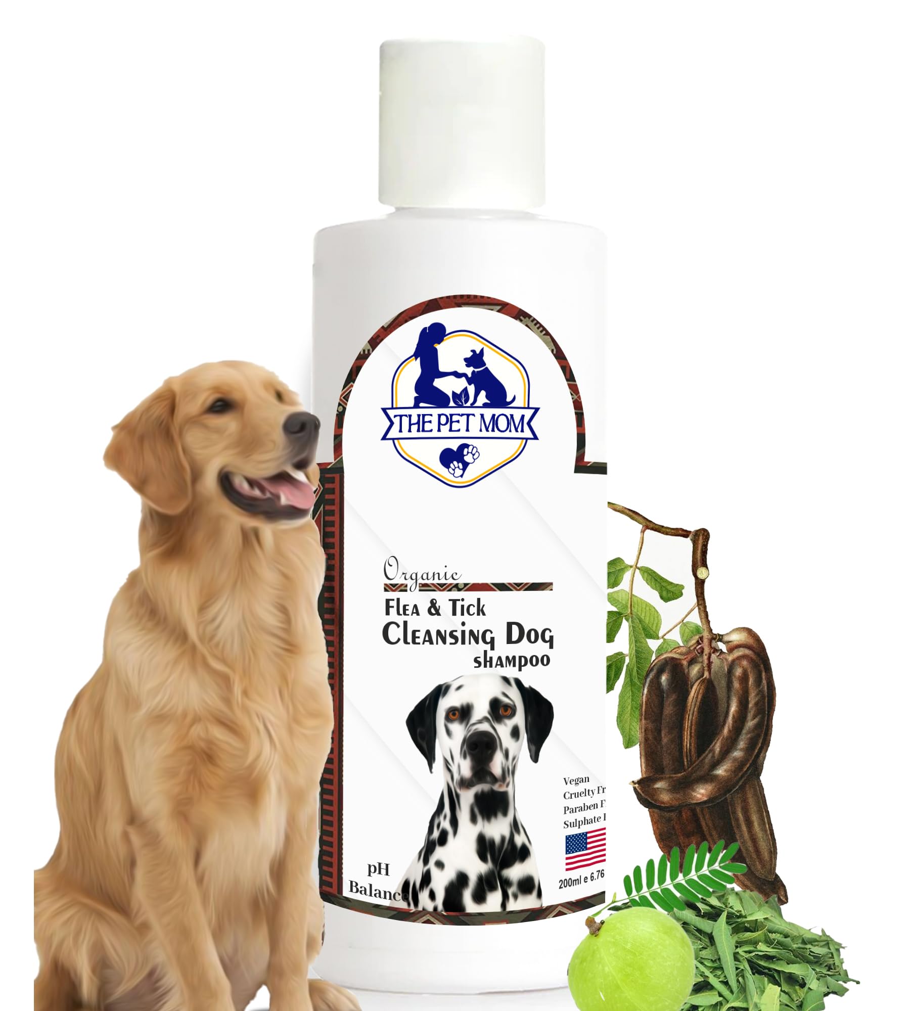 The Pet Mom Organic Flea & Tick Cleansing Golden Retriever Dog Shampoo for Ticks, Lice, Fleas | Soft & Conditioned Coat No Rinse Anti-Itching – Dog Tick Shampoo for All Dog Breed 200Ml (B0CKTXYB7P) Amazon Price History, Amazon Price Tracker