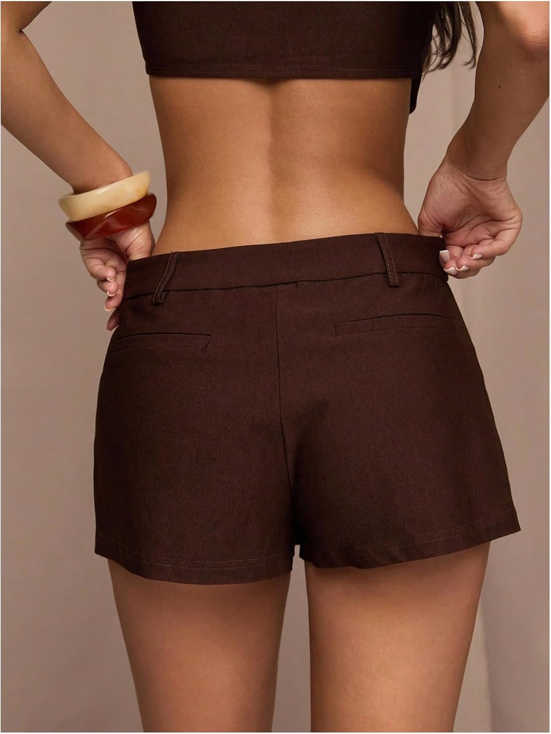 Floerns Women's Elegant Low Rise Mini Skorts Business Casual Office Skirt Shorts - Image 3