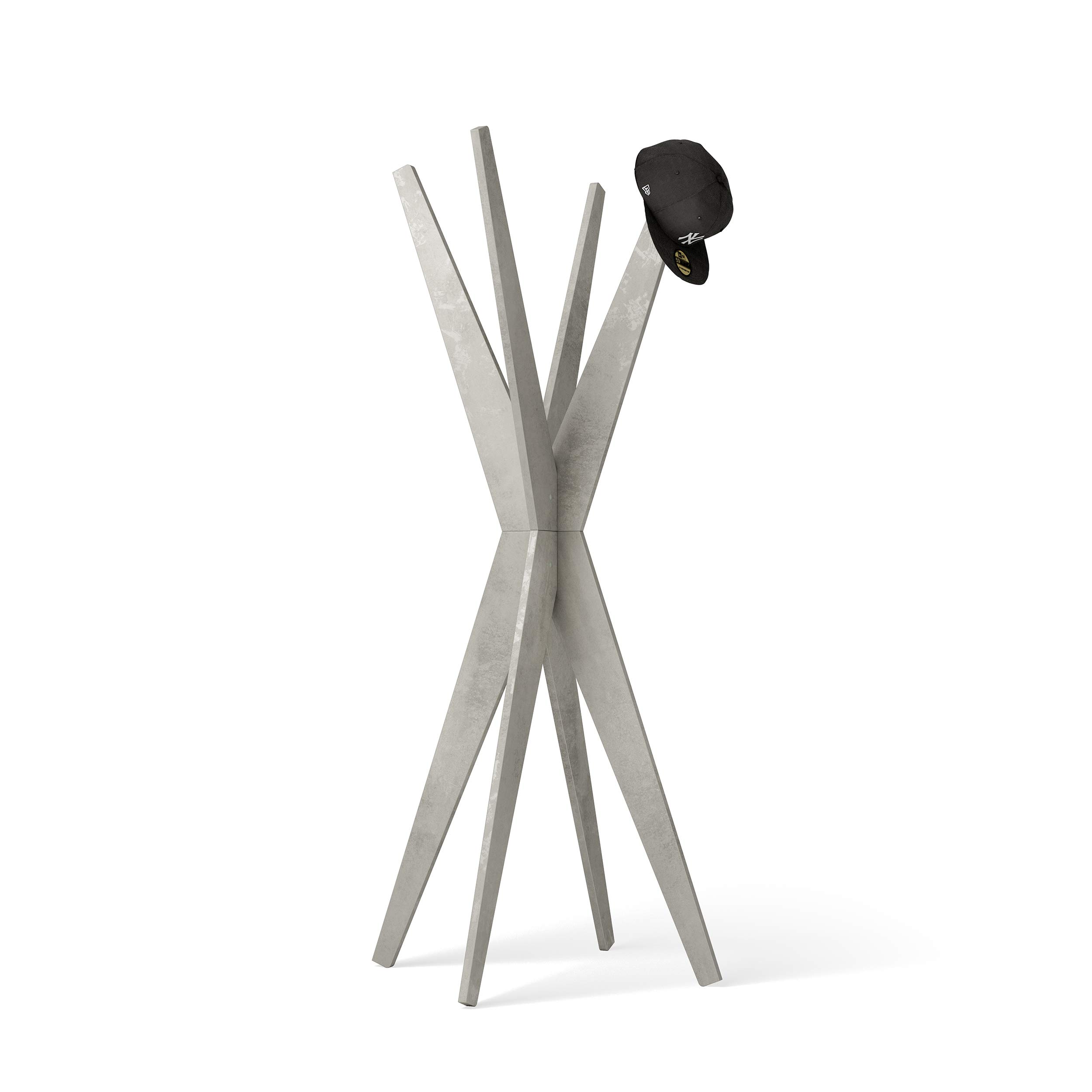 MOBILI FIVER, Porte-manteau sur pied Design, Emma, Gris Béton, Porte-manteau pour Chambre, Couloir, Entrée, Made In Italy