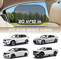 Vista 6 de Parasoles para ventanas de auto para bebé, 4 unidades de 20 x 12 pulgadas, adherencia estática, cubiertas para ventanas laterales, frontales