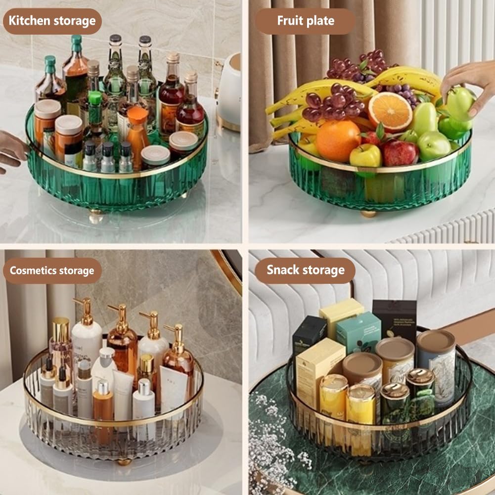 Organizzatore piatto girevole a 360°, piatto girevole multifunzione, 27 cm, organizer per armadi, dispensa, cucina, piano di lavoro, bagno, frigorifero, tavolo
