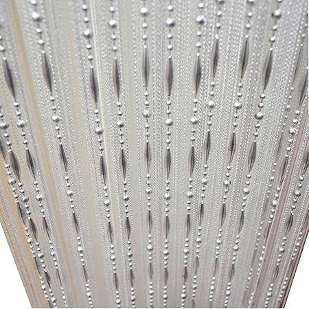 Amazon Co Jp Xinlinlin ストリングカーテン ビーズ ひものれん 幅100cm X 丈0cm おしゃれ 目隠し 紐のれん キラキラ インテリア 白 ホーム キッチン