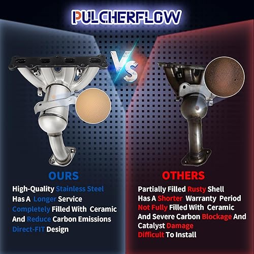 Miniatura 6 de Convertidor catalítico compatible con Jeep CompassPatriot 2007-2017, Dodge Caliber 2.4L 2007-2008 de alto rendimiento (compatible con EPA)