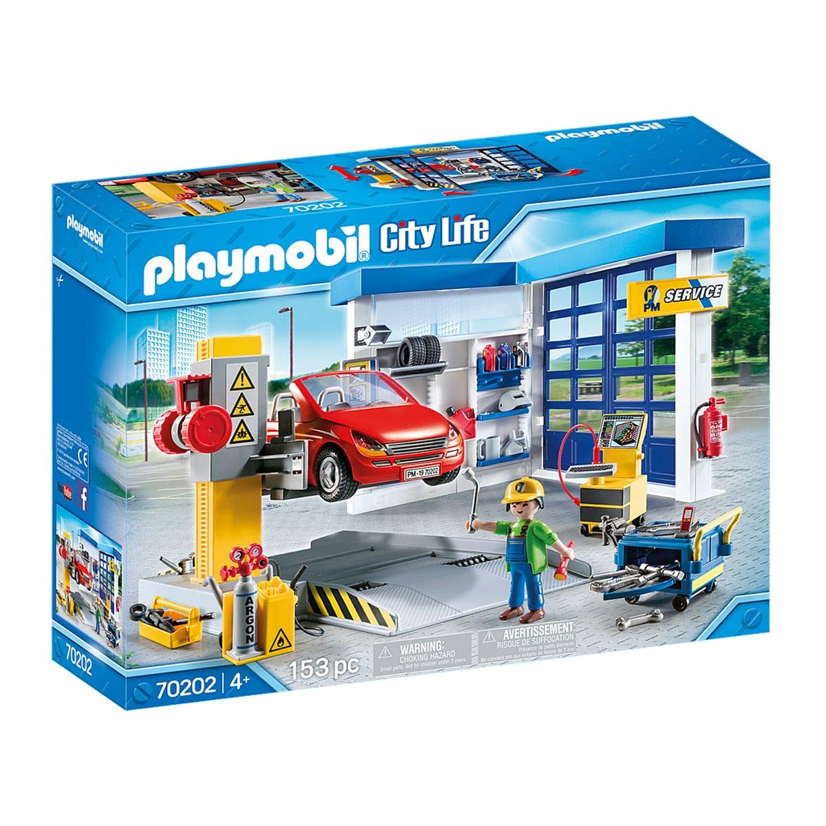 PLAYMOBIL City Life 70202 Autowerkstatt, Ab 4 Jahren, 153-teilig [Exklusiv bei Amazon]