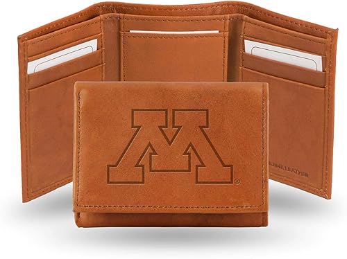 Miniatura 22 de Rico Industries NCAA Alabama Crimson Tide - Cartera triple de piel en relieve, color marrón