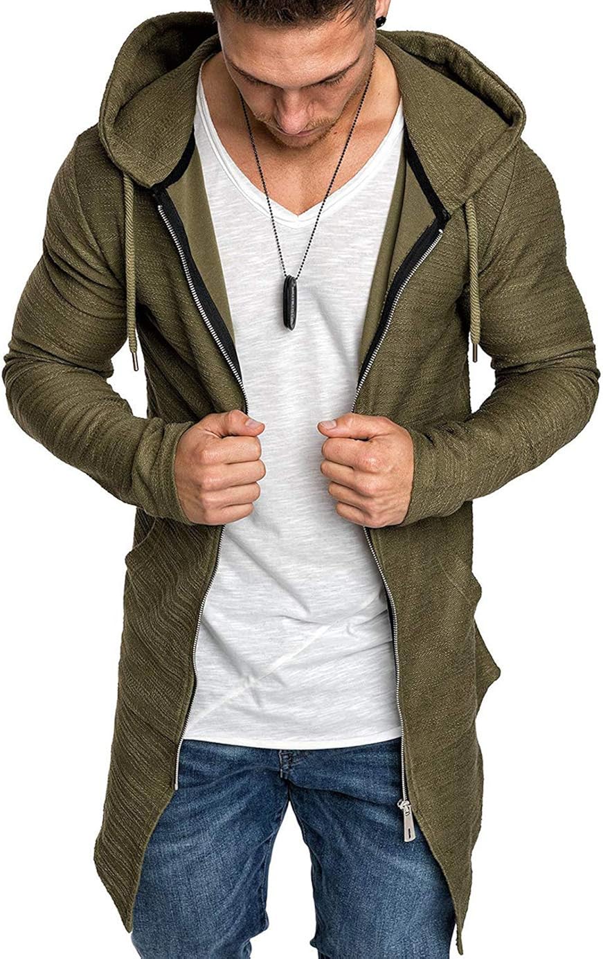 Mens longline jacket with hood Clearance