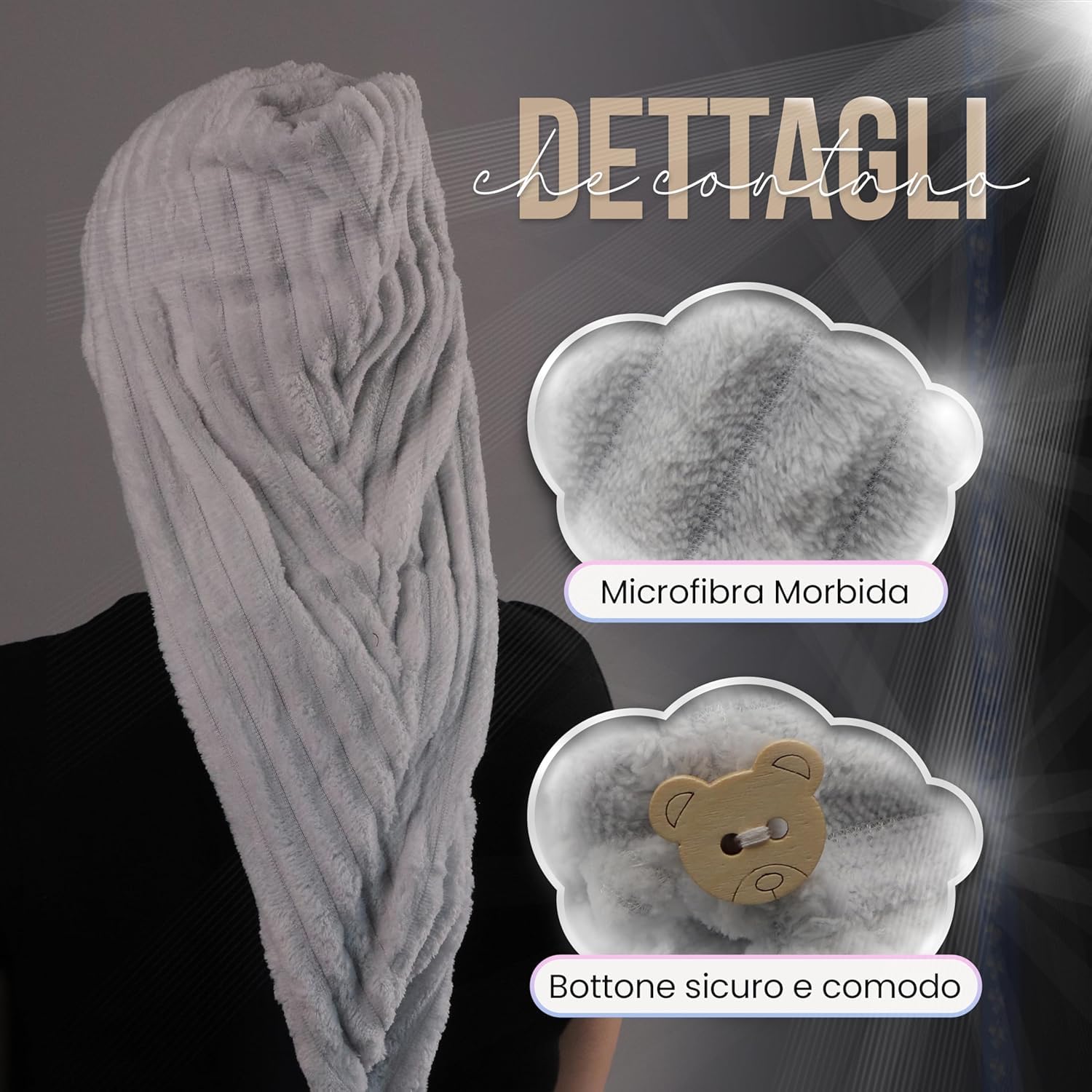 Generico Asciugamani in Microfibra Ultra Assorbente, Morbidi, Leggeri e ad Asciugatura Rapida, Design Unisex, Senza Odori, Ideali per Bagno, Capelli, Palestra e Viaggio