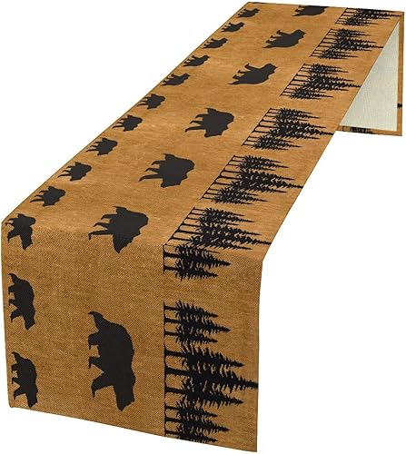 Miniatura 36 de Camino de Mesa Floral Retro de los Años 70, Bohemio Flores Abstractas Amarillas y Naranjas Groovy Camino de Mesa para Granja de Campo Cocina Comedor