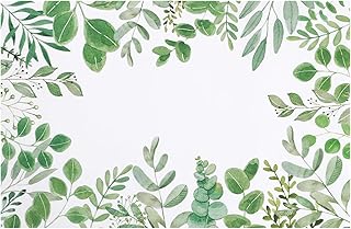 SHACOS 50 PCS Green Leaves Eucalyptus Paper Placemats 11x17 inch Disposable Paper Place Mats for Dinner Wedding Birthday Party Spring Summer Greenery Table Decoration