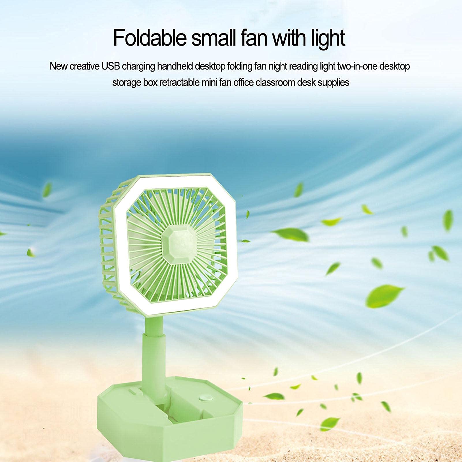 Ventola box, ventola desktop intelligente, ventola alimentata tramite USB, regolazione della velocità del vento, funzionamento silenzioso vento forte per viaggi all'aperto in auto da casa e ufficio