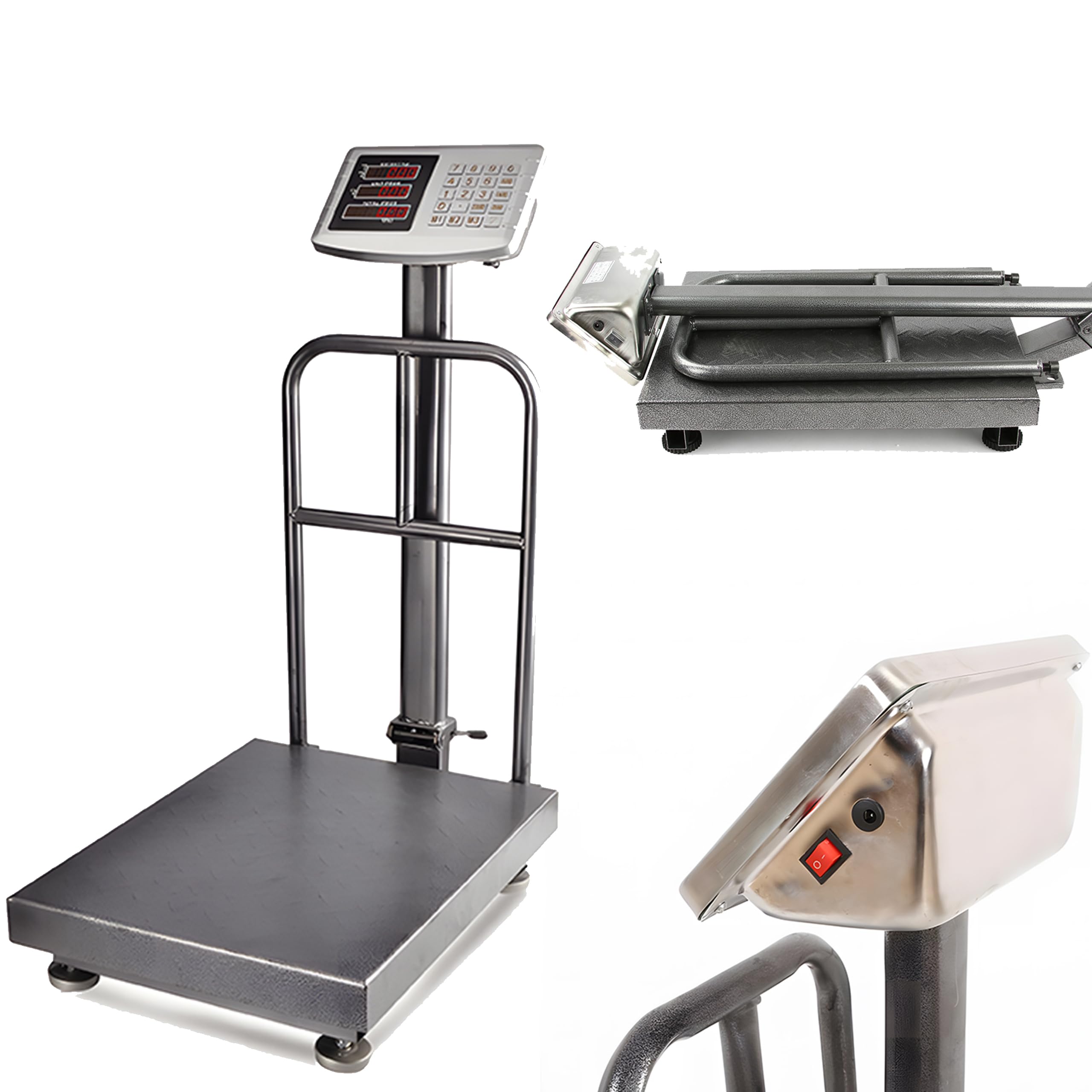 Bilancia a Piattaforma, Bilancia da Magazzino, Portata Fino a 800 kg, Display Digitale, Precisione +/- 200 g, Taratura, Dimensioni Piattaforma 60 x 80 cm, Unità di Somma, HDWR wagPRO-P800