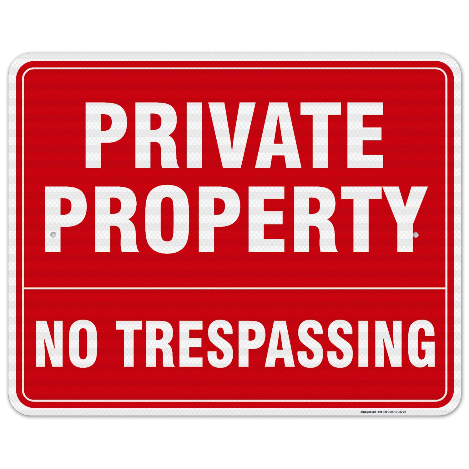 No Trespassing Sign Private Property, Private Fence Sign, 12x18 Inches, 55 mil Thick HDPS (high Density polystyrene), Made in USA
