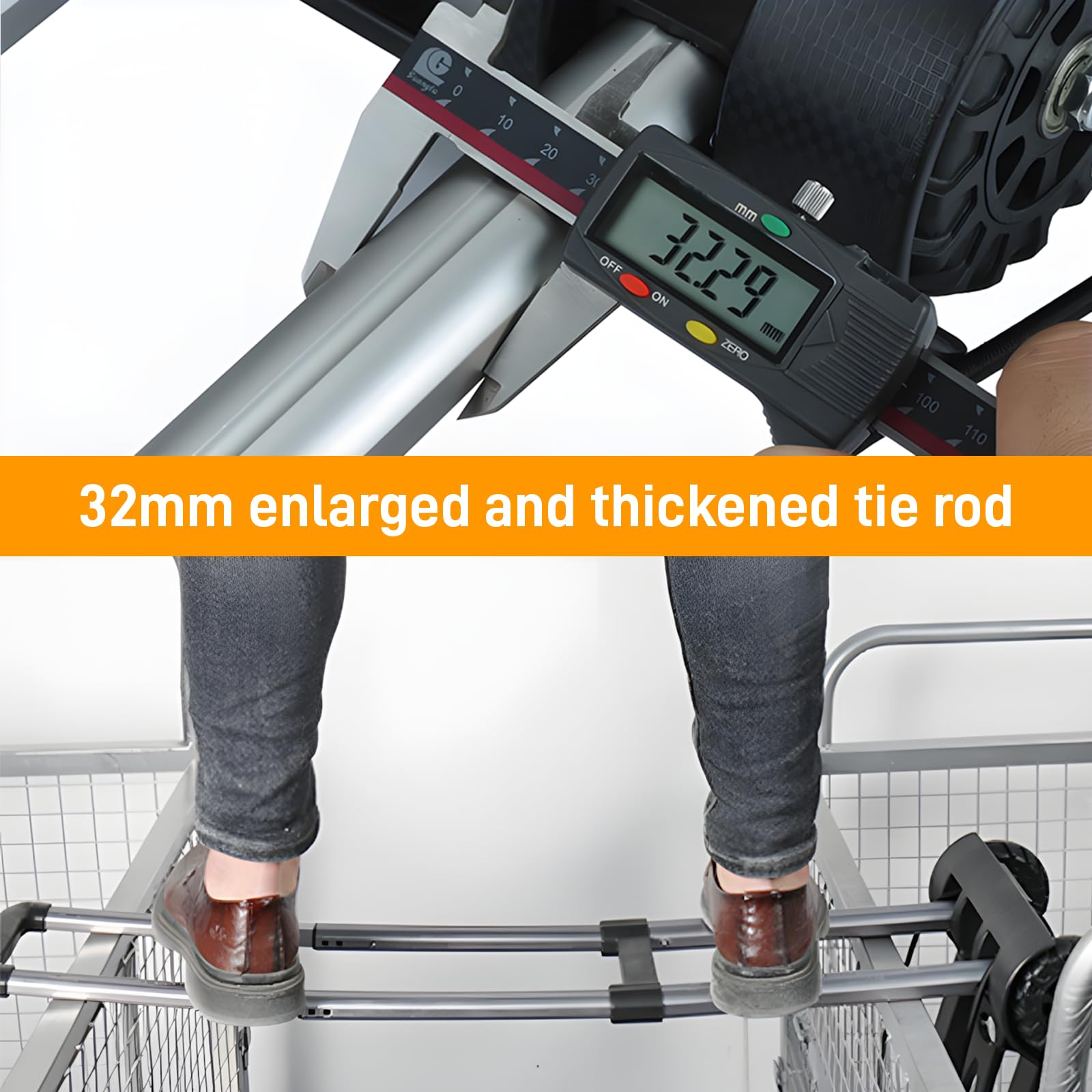 2 Roues Chariot Pliable, 50kg Charge Chariot de Transport Portable, Compact et Léger en Alliage D'aluminium, Chariot à Bagages pour Les Bagages,Shopping,Voyage