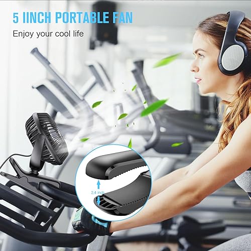 Miniatura 6 de BESKAR Small Clip on Fan, 3 Speeds USB Fans with Strong Airflow, Clip & Desk Fans USB Plug in with Sturdy Clamp - Ultra Quiet operation for Office
