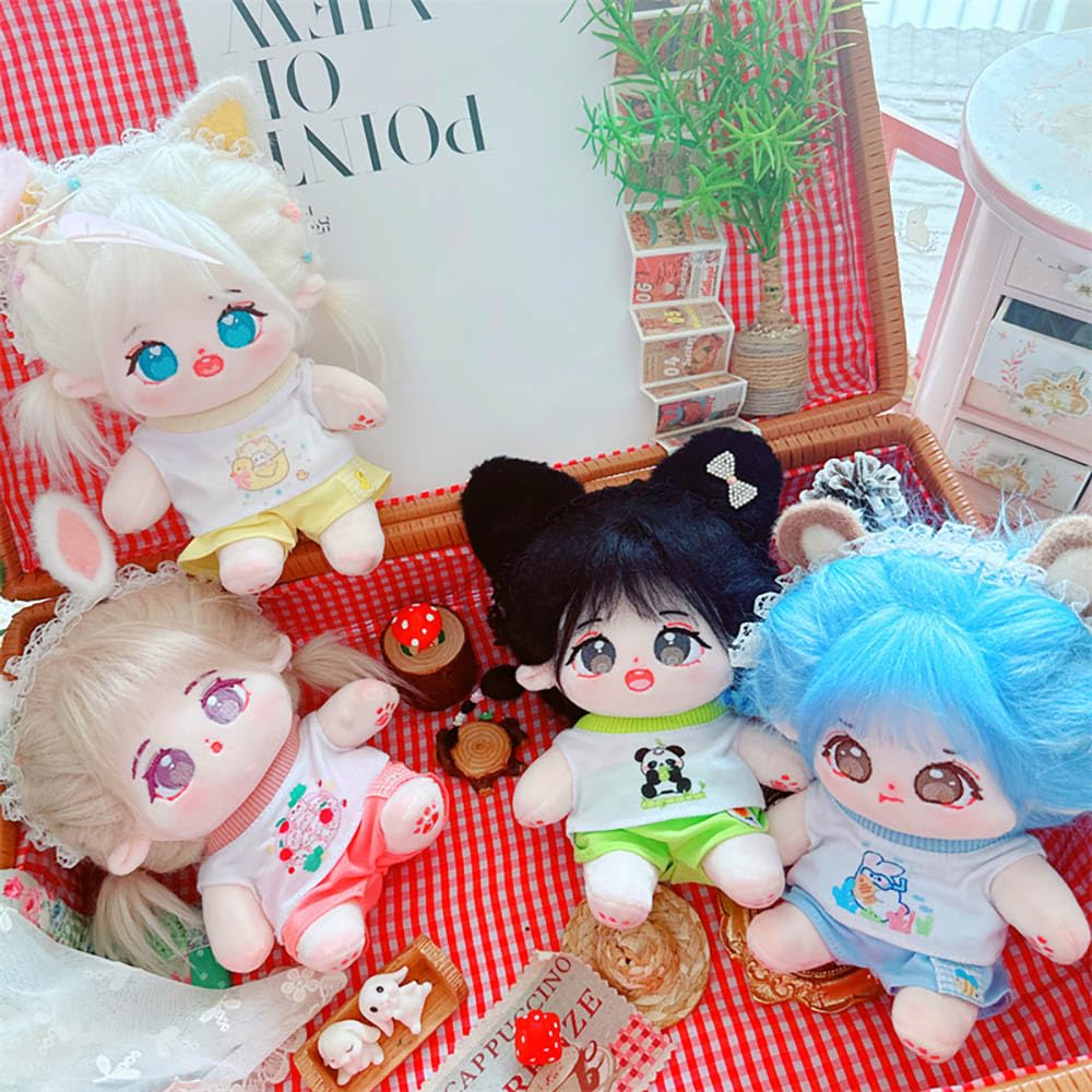 Nuimos Clothes Tiny Denim Outfit For 8" Plush Dolls - Jacket, Jeans & White Tee Set 20cm Plush Doll Clothes