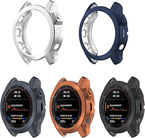 Miniatura 1 de Funda compatible con Garmin Fenix 7, cubierta protectora chapada en TPU suave, marco protector para Garmin Fenix 7Fenix 7 SolarFenix 7 Sapphire