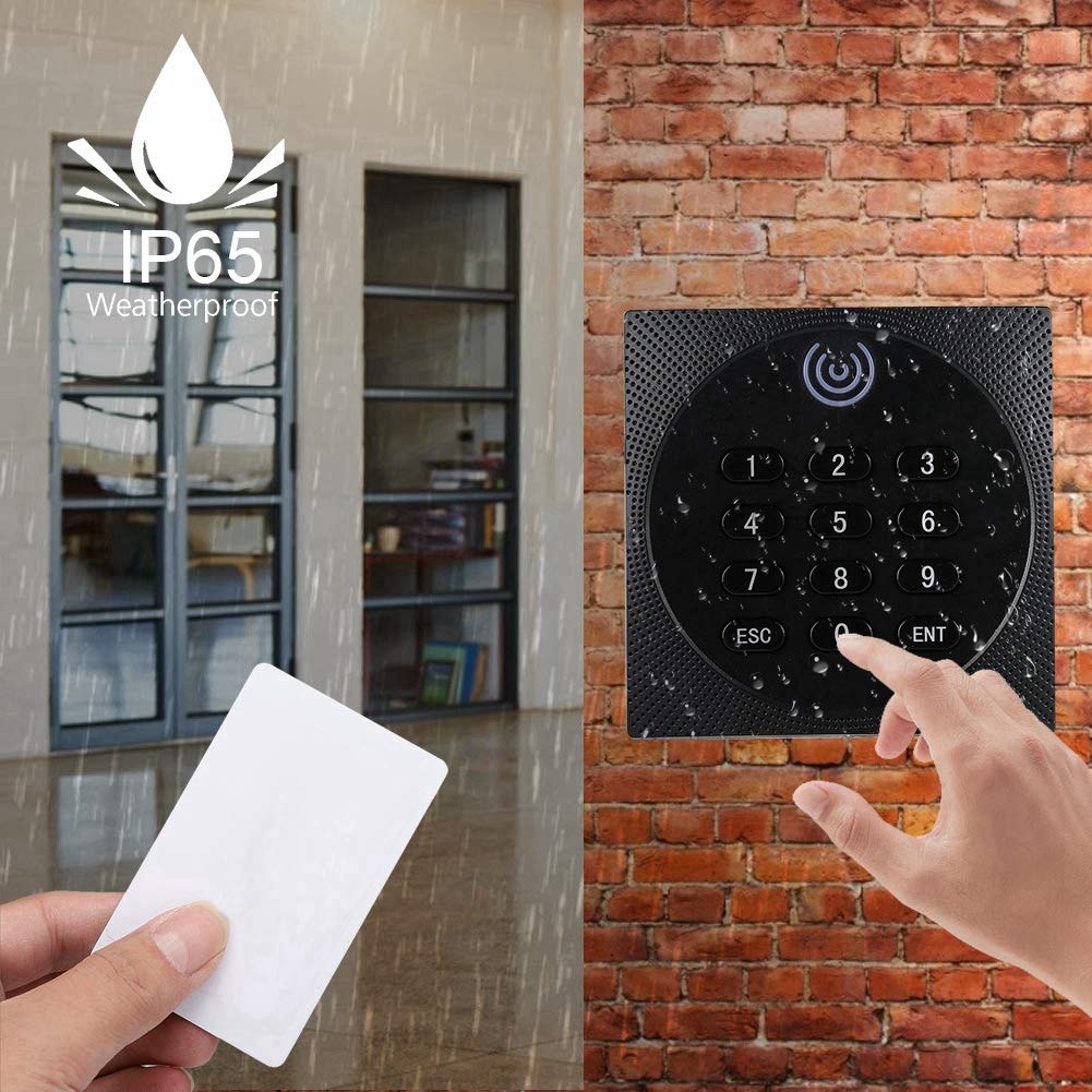 Lecteur de Cartes WG26 RFID, Système d’entrée de Porte avec Clavier IP65 avec Code d’identification étanche avec Voyant à LED, pour Contrôle d’accès de Sécurité