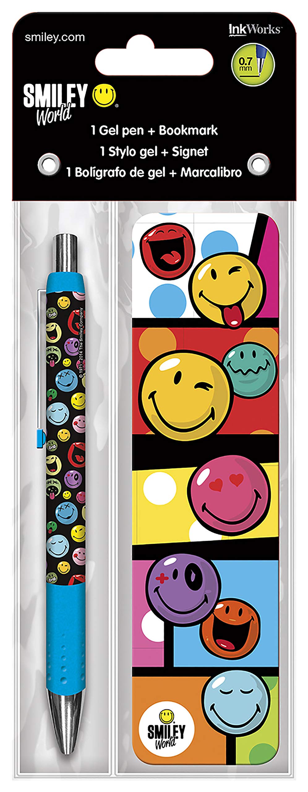 InkWorks Trends International Smiley World Gel Pen + Bookmark Pack