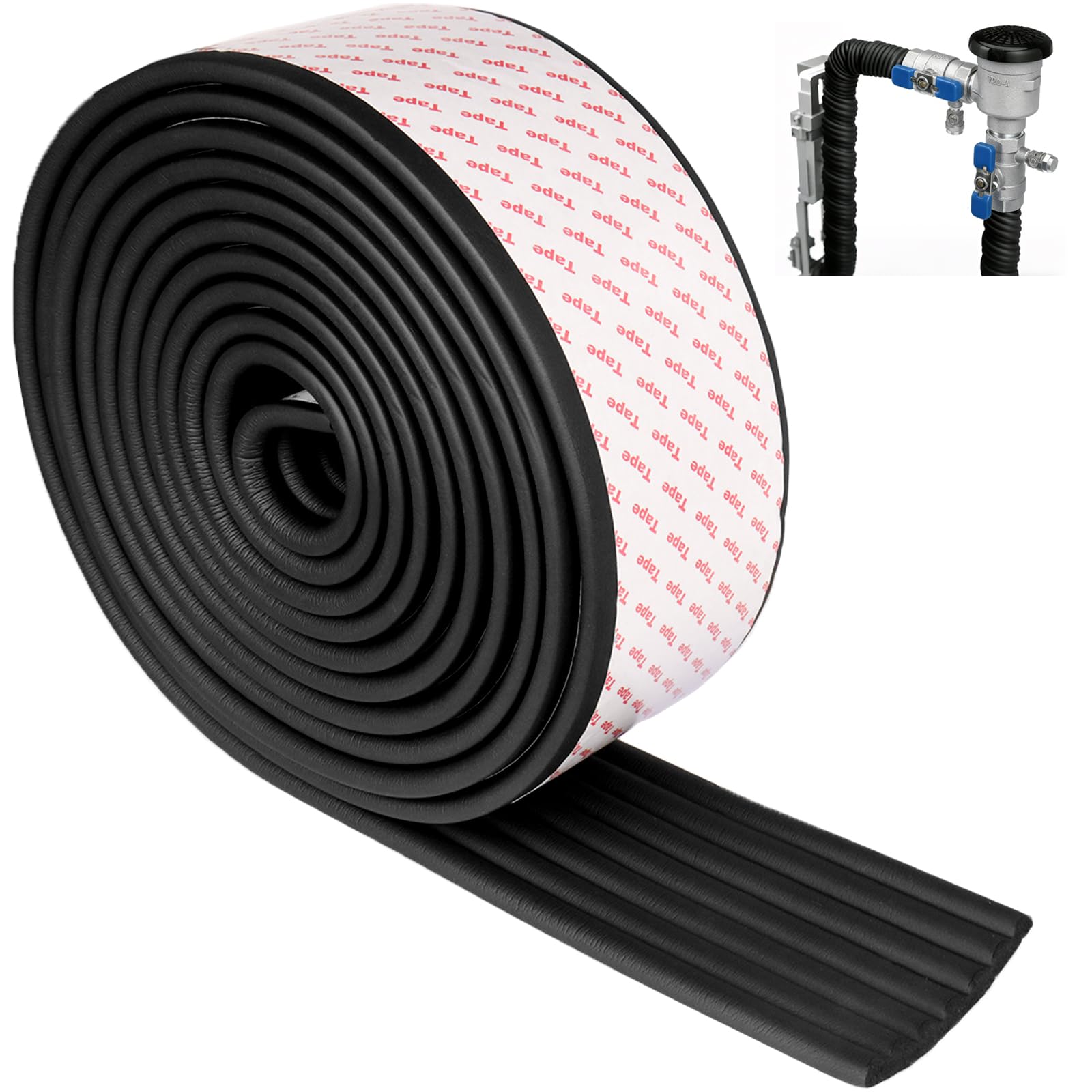 Pipe Insulation Wrap 16.4ft x 3.2in - Self-Adhesive Foam Tape for Hot & Cold Water Pipes, Indoor/Outdoor Winter Freeze Protection, Heat Loss Reduction, Easy Install Pipe Lagging Cover