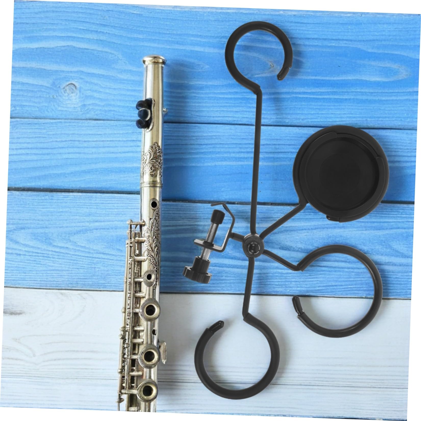 ULTECHNOVO Supporto con Metallo Tromba Sordina in per Trombone e Plastico Nero, Resistente e Leggero Vassoio Girevole per Concerti e Ambienti