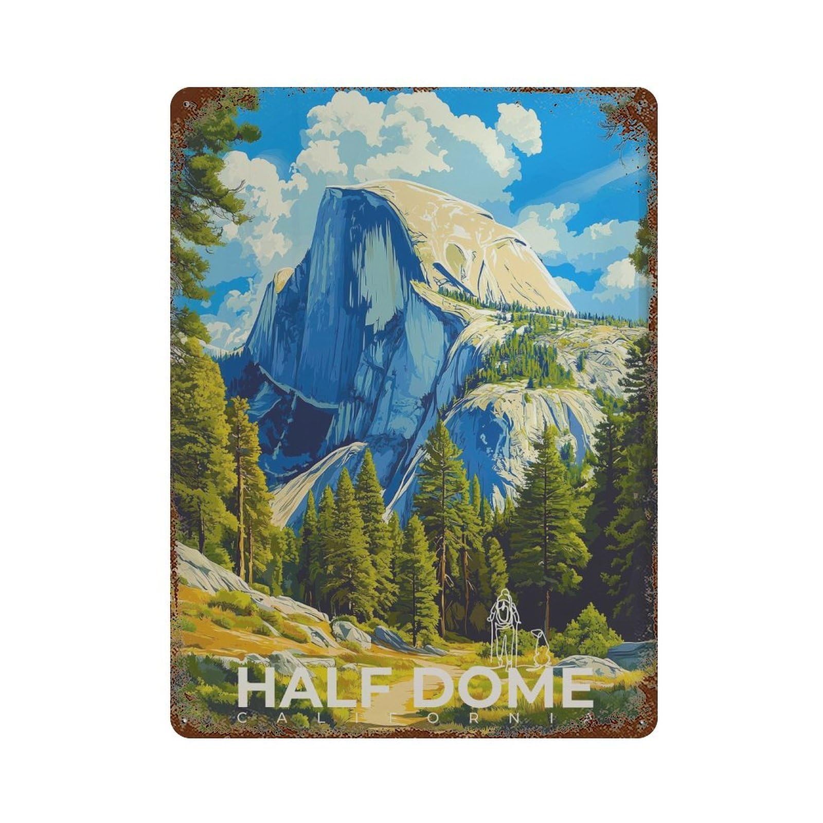 xiaoxiaoshen Half Dome Travel Yosemite National Park Wall Decor Art Metal Tin Poster Modern Home Decor Art Home Bar Shop Decorations Vintage Sign 40x30cm